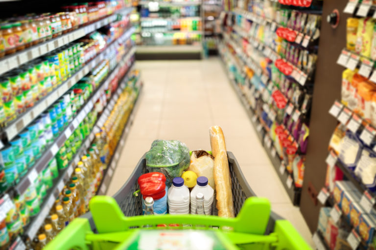 shopping for canned food supplies